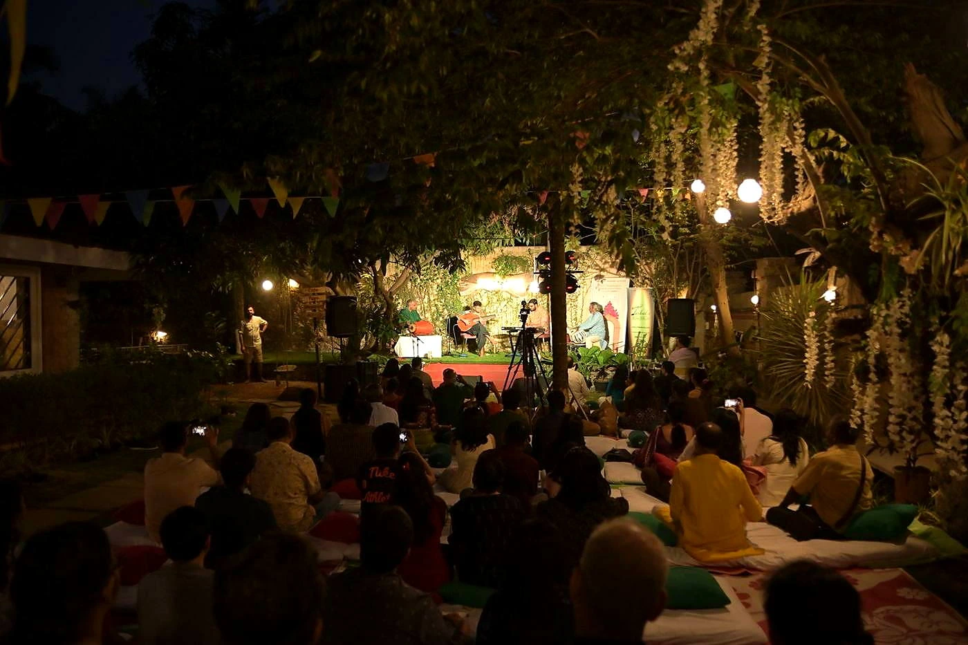 Evening music gathering at Namma Ashram